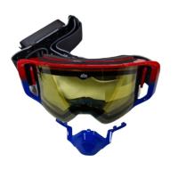AiM Очки снегоходные с магнитной линзой и подогревом (PRO) 31-107 Accu Heated Red-Blue Glossy в Казани