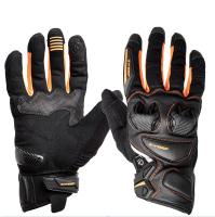 Sweep Перчатки кожаные+текстиль Hammer Black/Orange в Казани