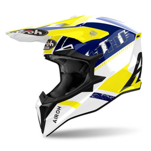 Airoh Мотошлем Wraaap Feel Yellow/Blue Gloss в Казани