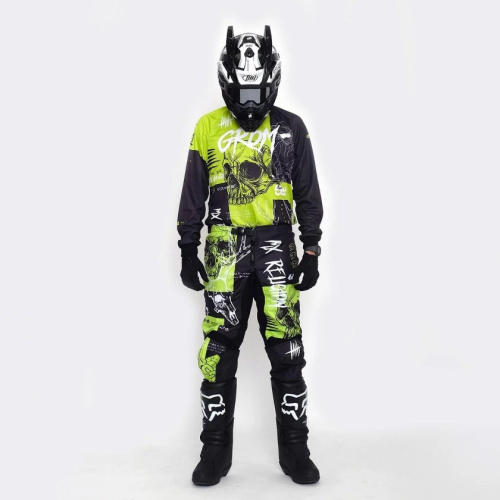 Grom Штаны кроссовые MX Religion lime в Казани
