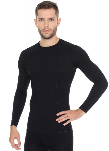 Brubeck Футболка мужская Active Wool Черный в Казани